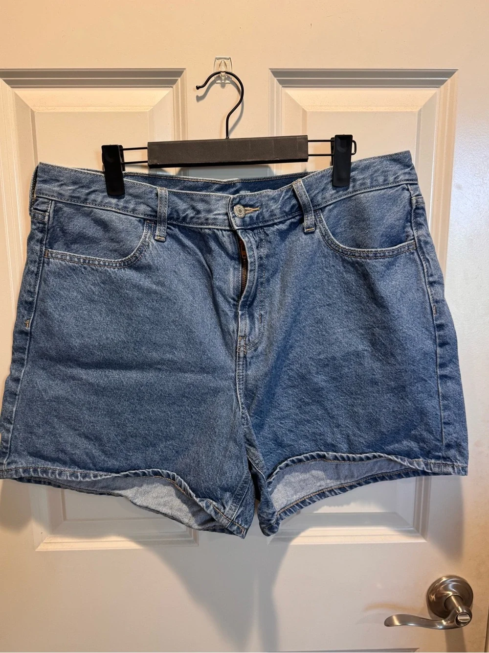 Old Navy Medium Blue Denim High-Rise Shorts